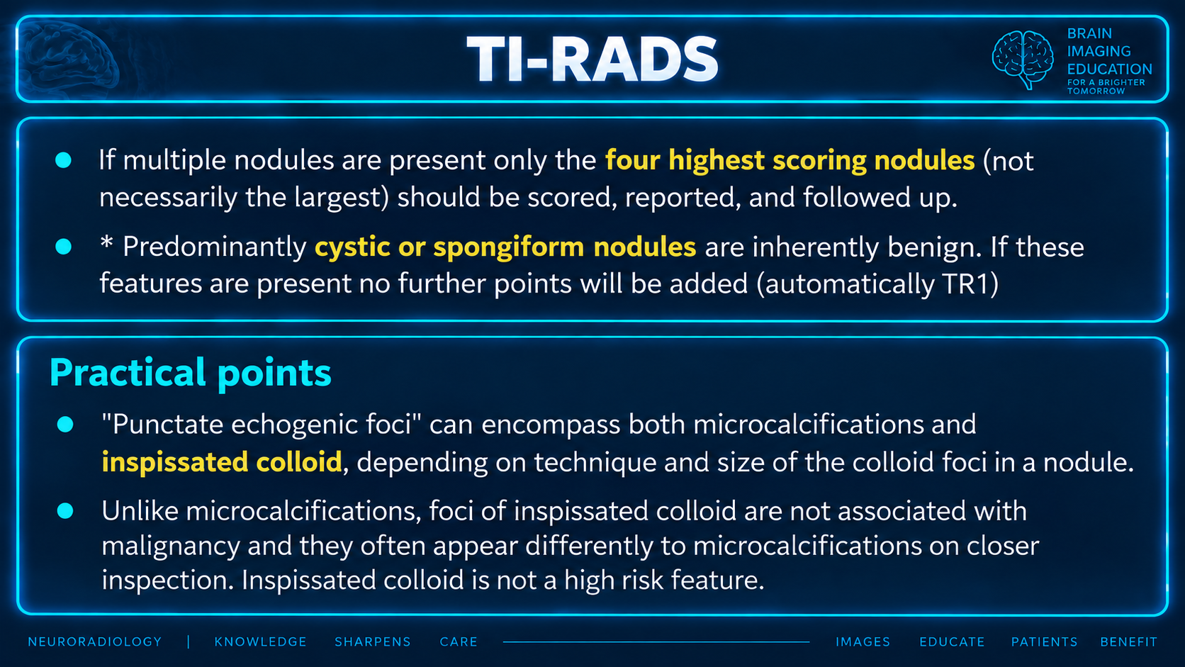 TI-RADS: multiple nodules and practical points teaching graphic