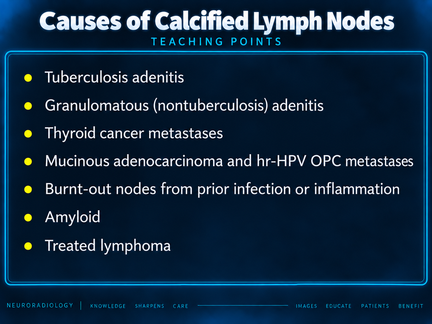 Calcified lymph nodes