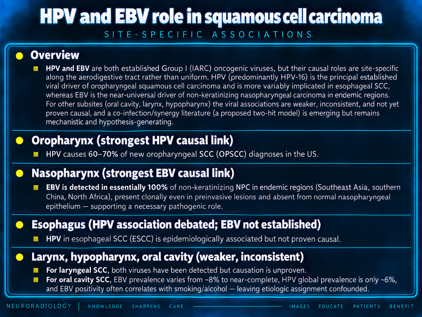 Teaching graphic: HPV and EBV: site-specific associations