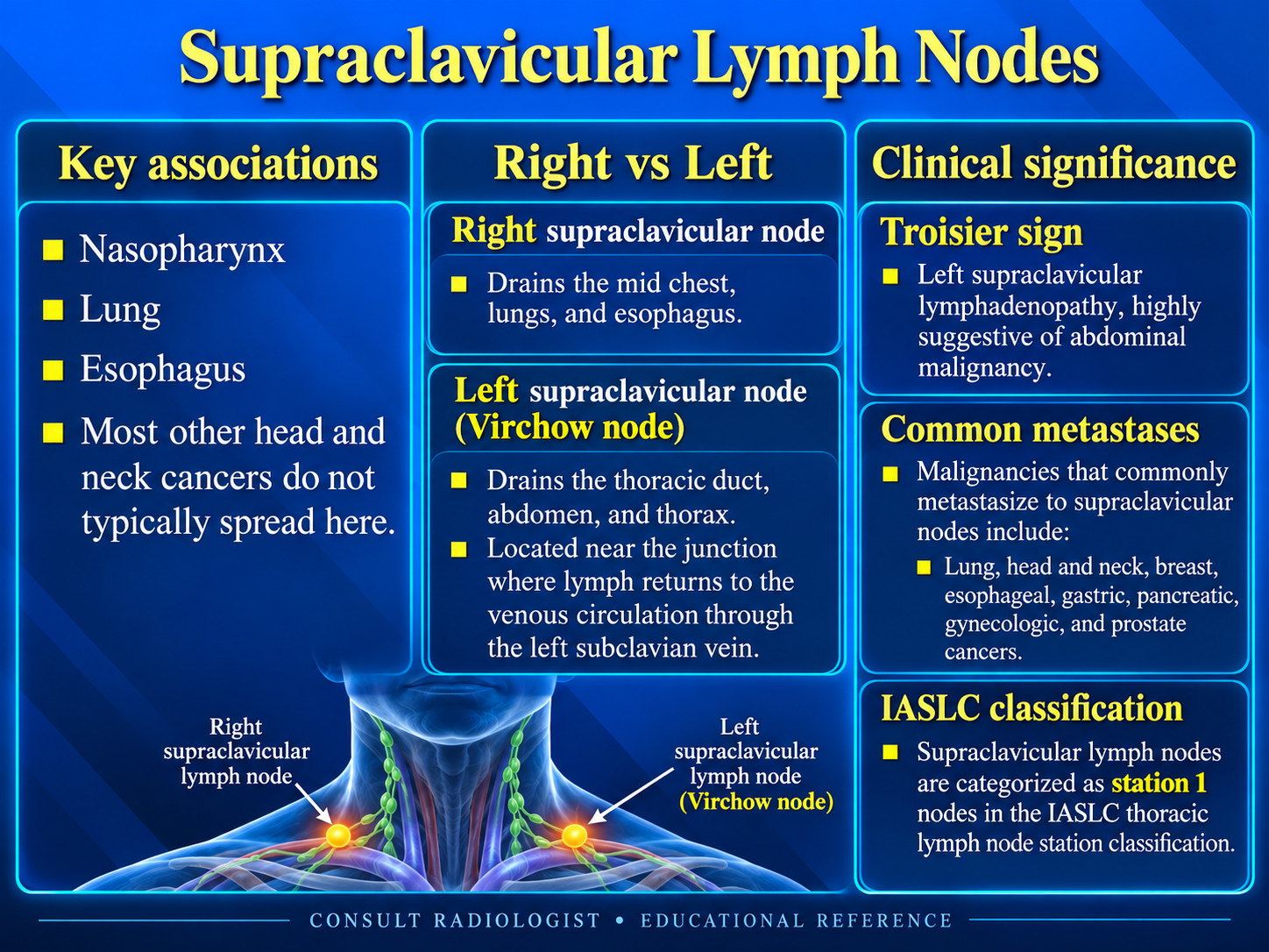 Supraclavicular lymph node drainage and significance